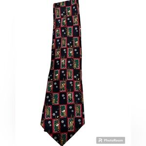 MMG Specialties by Hallmark Silk Festive Christmas Tie Goofy Reindeer